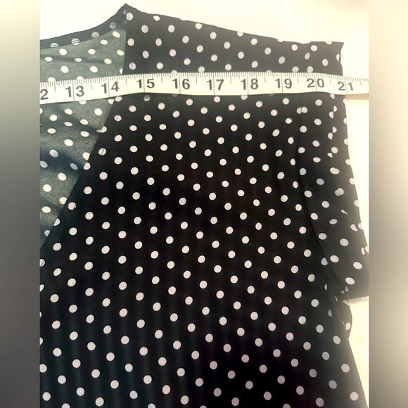 Brand: Express, size: S, silk blouse, color: black with white polka dots. - Picture 4 of 11